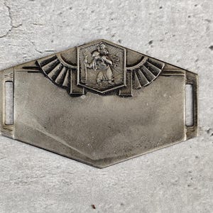 rare art deco bike plaque Saint Christopher