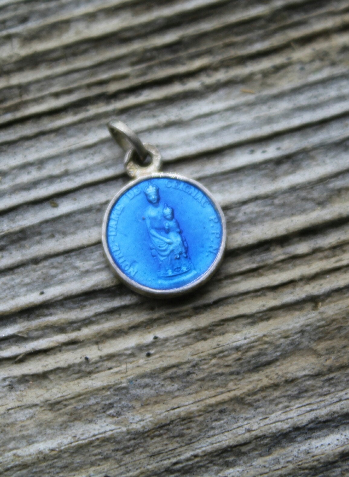 Medaille en Email Argent Bleu Notre Dame de Ceignac