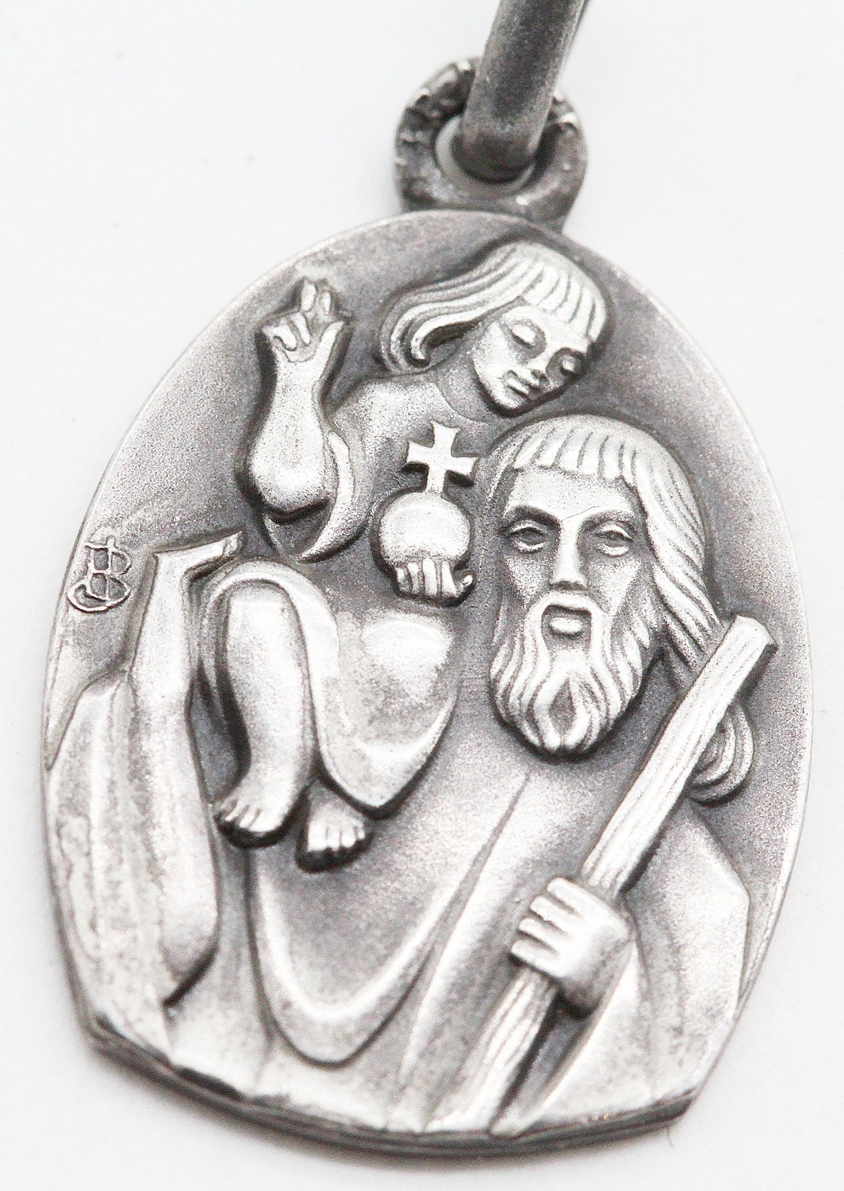 Ancienne Médaille Saint Christophe en Argent