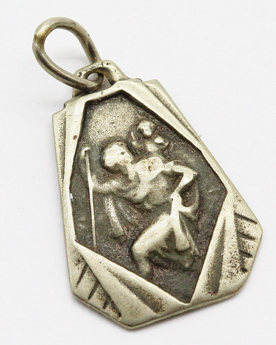 Ancienne Medaille Art Déco Saint Christophe