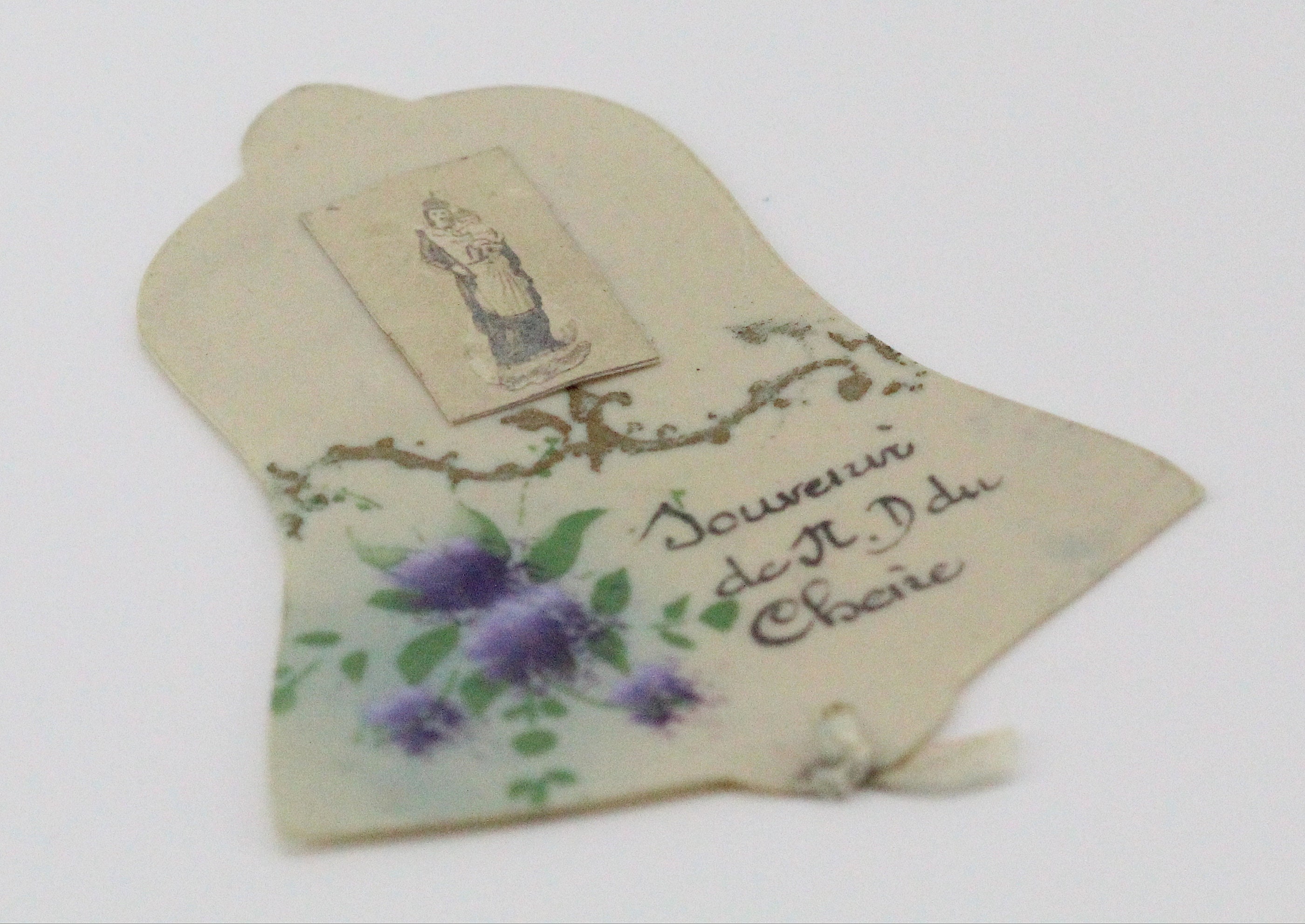 Ancienne Image Pieuse Notre Dame Du Chêne en Celluloid