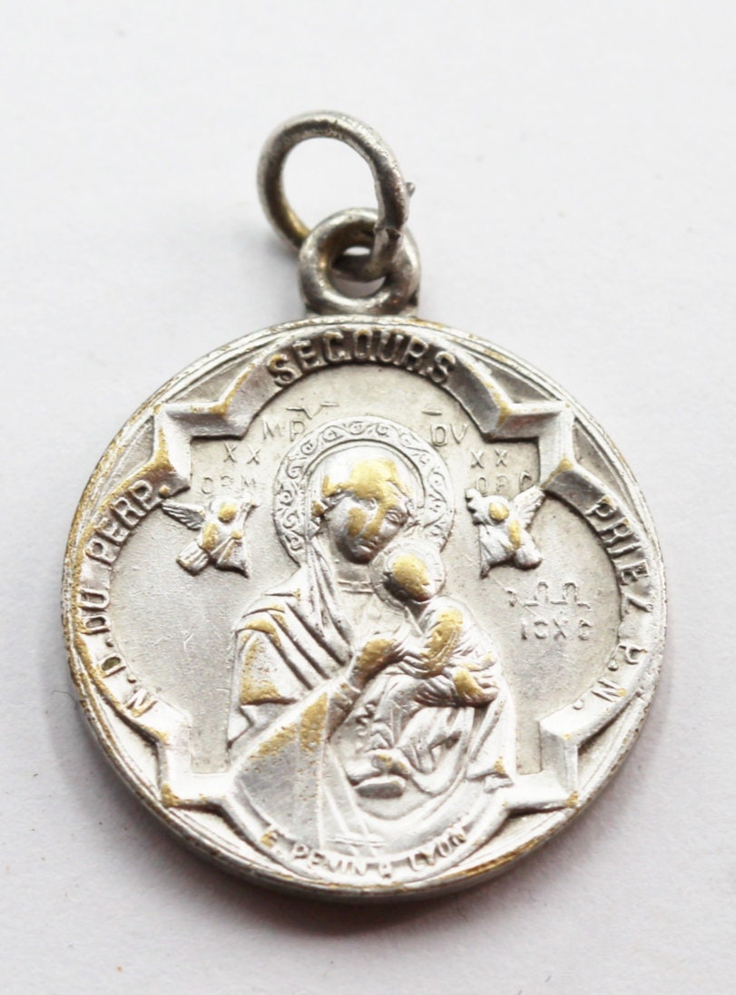 Rare Médaille Vierge Marie et Saint Gerard Majella Par Penin