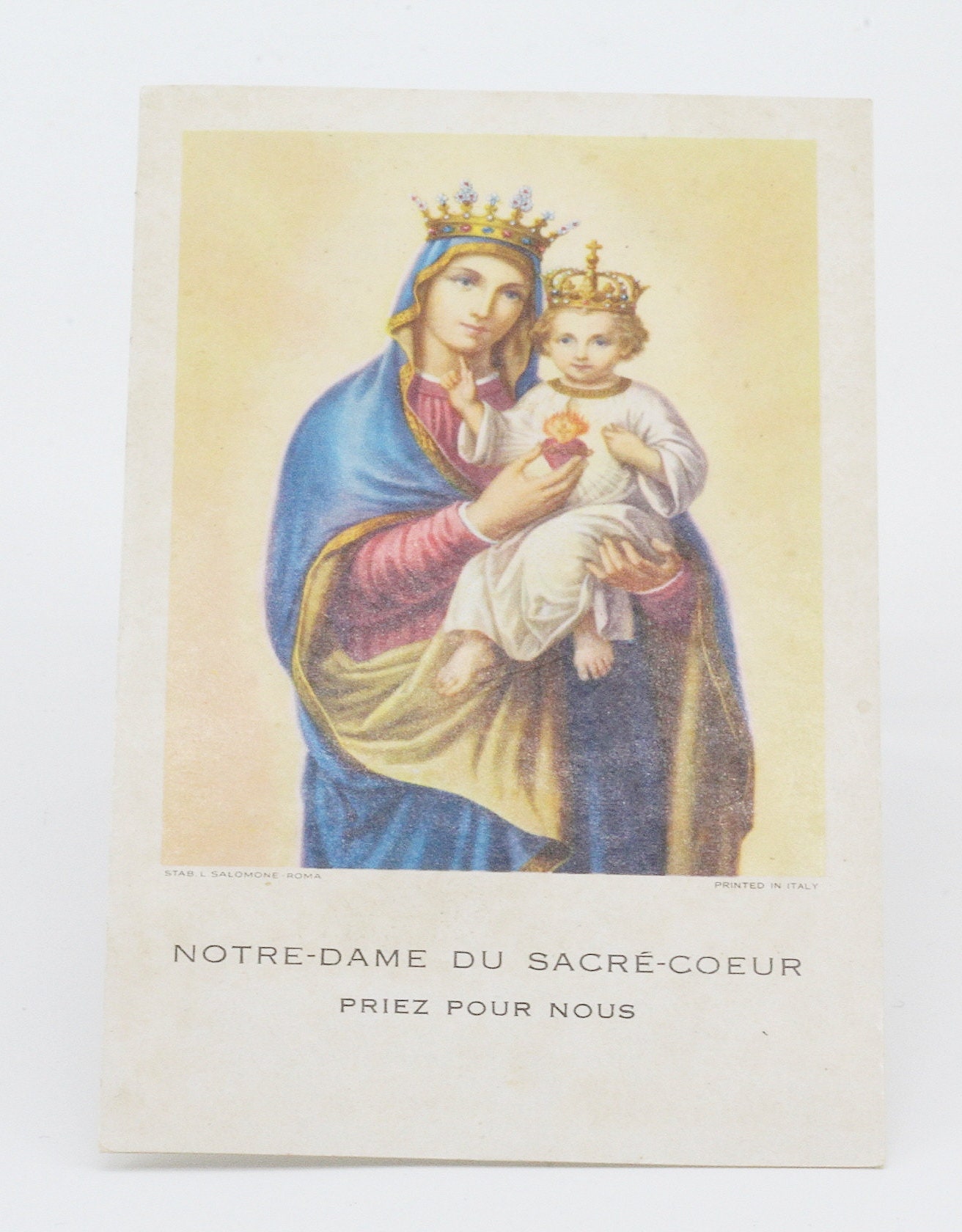 Ancienne Image Pieuse Notre Dame Du Sacré Coeur