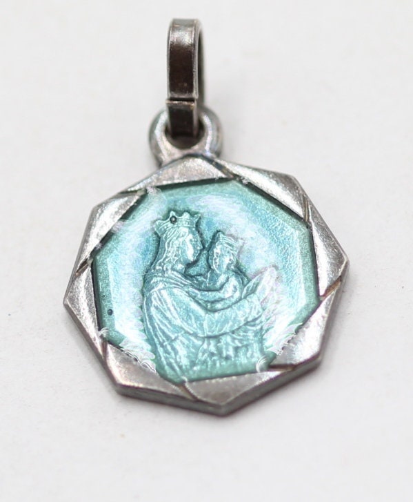 Rare Médaille Vierge Marie et L'enfant