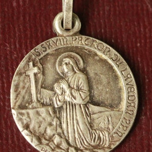 Medalha religiosa católica francesa antiga e rara, Saint Savin du Lavedan, de Penin