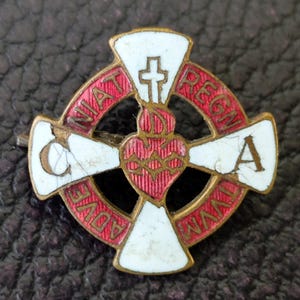 Ecce Panis Ange Lorum Antique Religious Brooch.