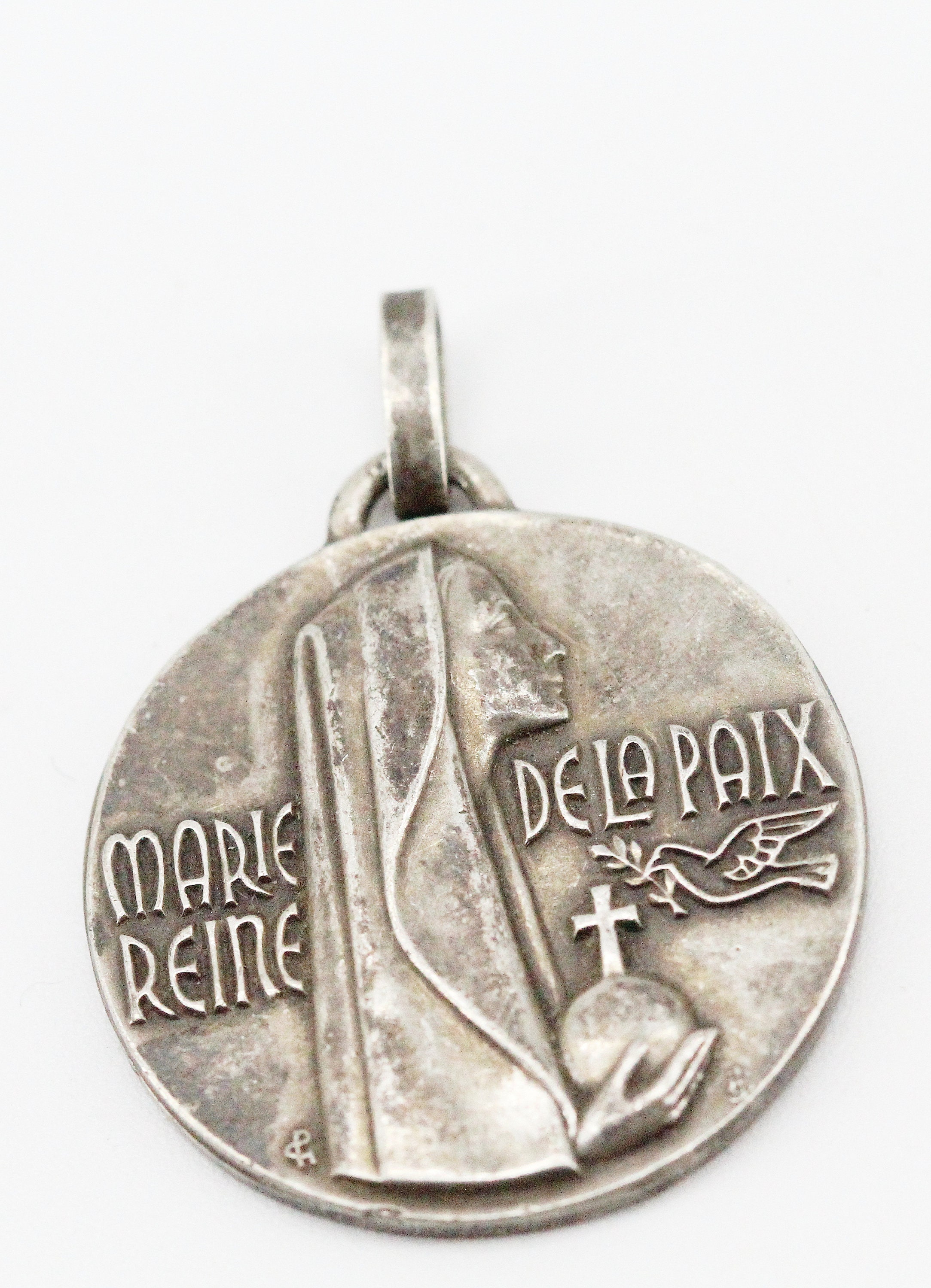 Rare Médaille Vierge Marie Reine de La Paix