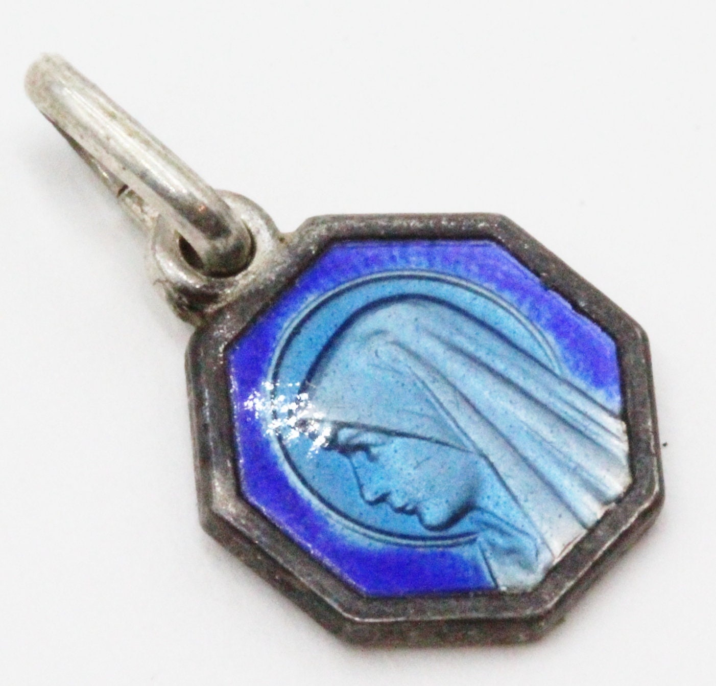 Ancienne Médaille Vierge Marie et Sainte Thérèse en Email