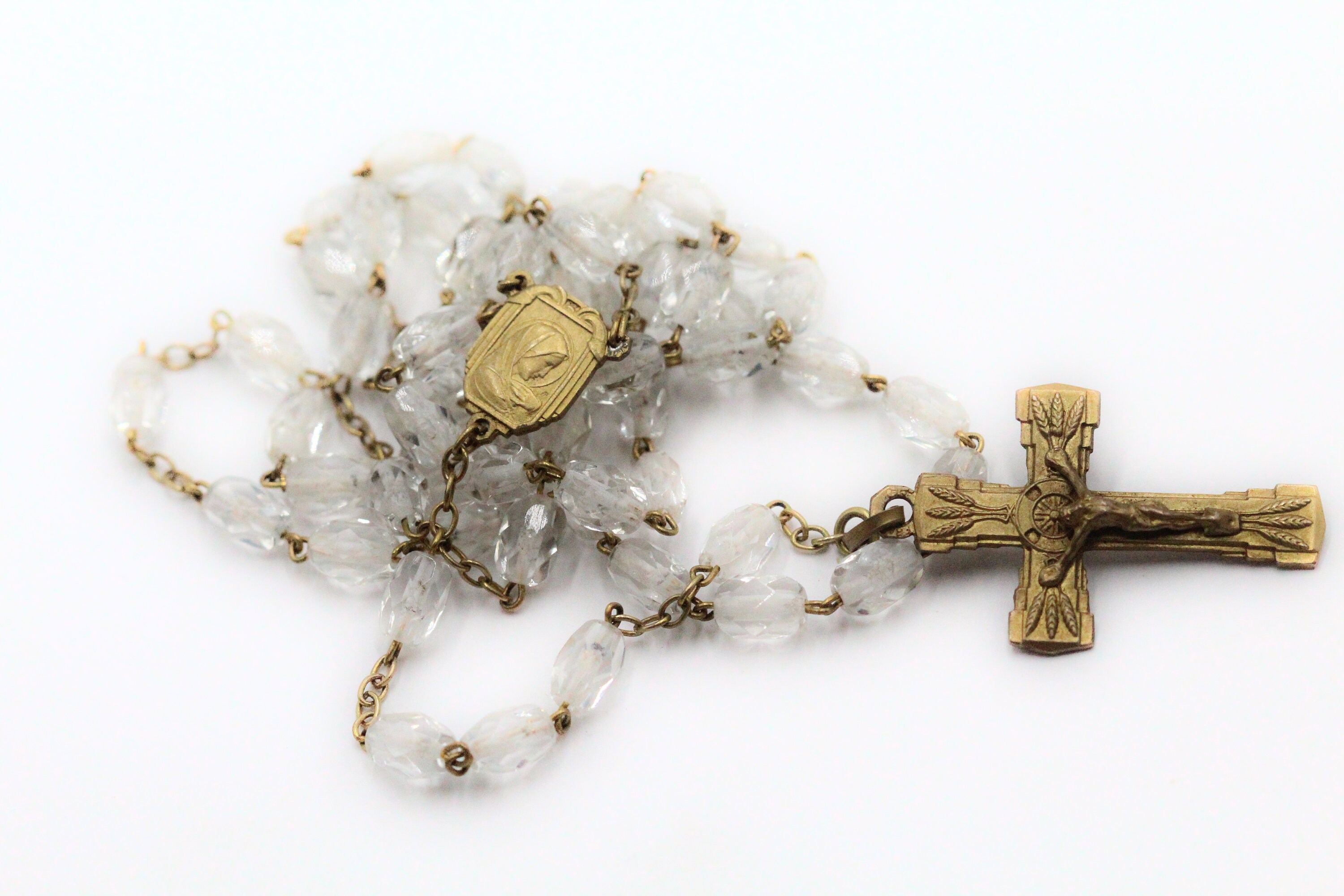 Ancien Chapelet de Perles Vierge Marie