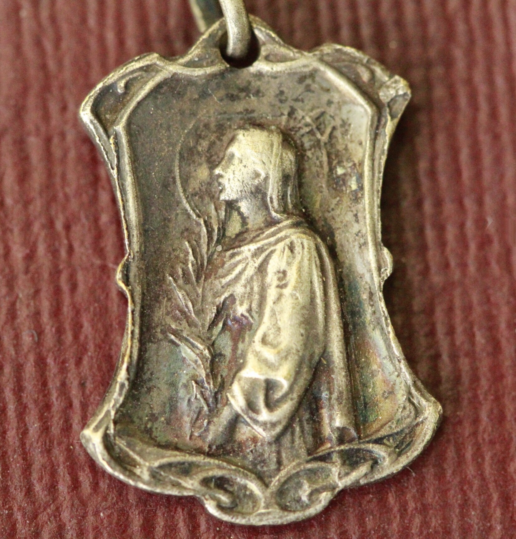 Rare old religious medal of Jean Vianney and Saint Philomena