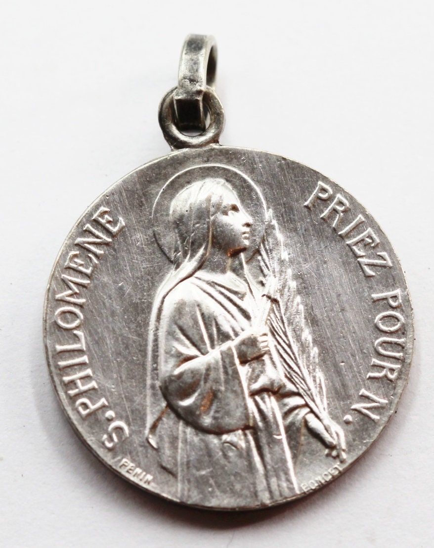 Rare Médaille Religieuse Sainte Philomène et Jean Vianney Par Penin