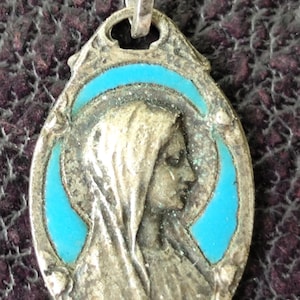 Virgin Mary enamel Medal
