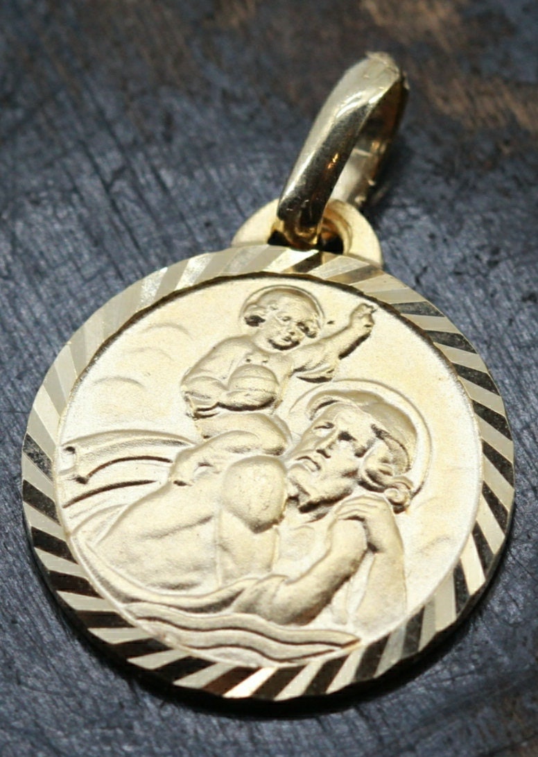 Médaille Religieuse Saint Christophe en Plaqué Or