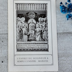 Rara imagem religiosa antiga piedosa lembrança de confirmação, oração de ação de graças