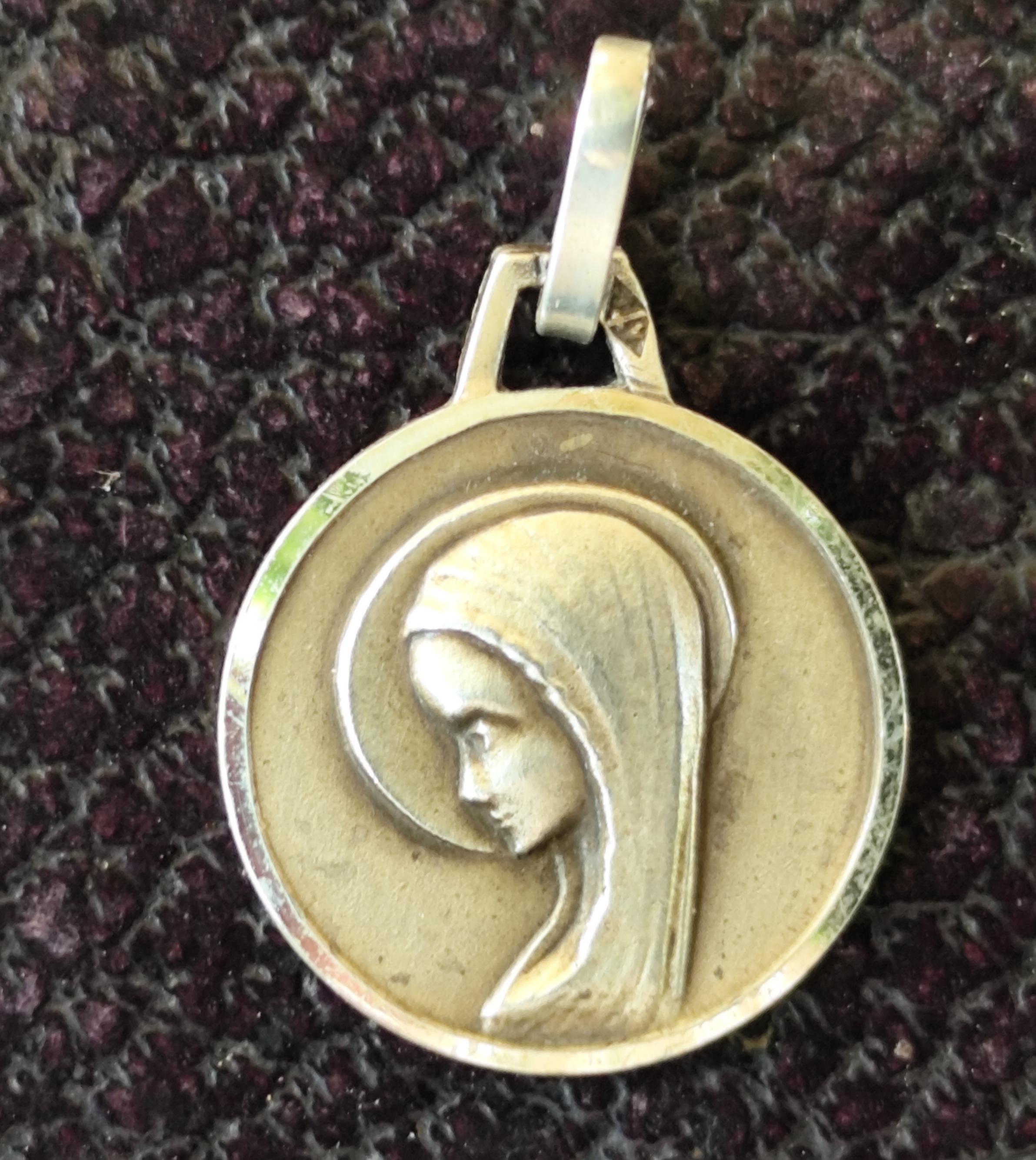 Ancienne Médaille Religieuse Française En Argent Sterling - Sainte Marie De Lourdes