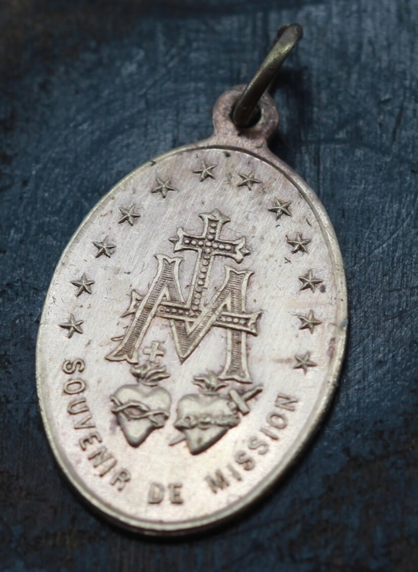 Rare Médaille Vierge Marie Miraculeuse Souvenir de Mission