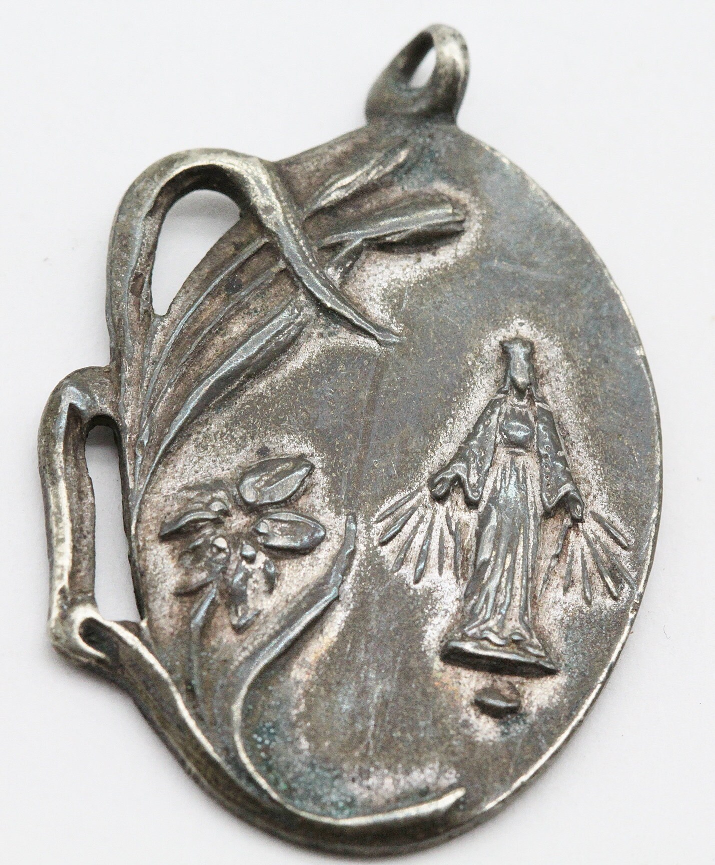 Rare Médaille Art Nouveau Vierge