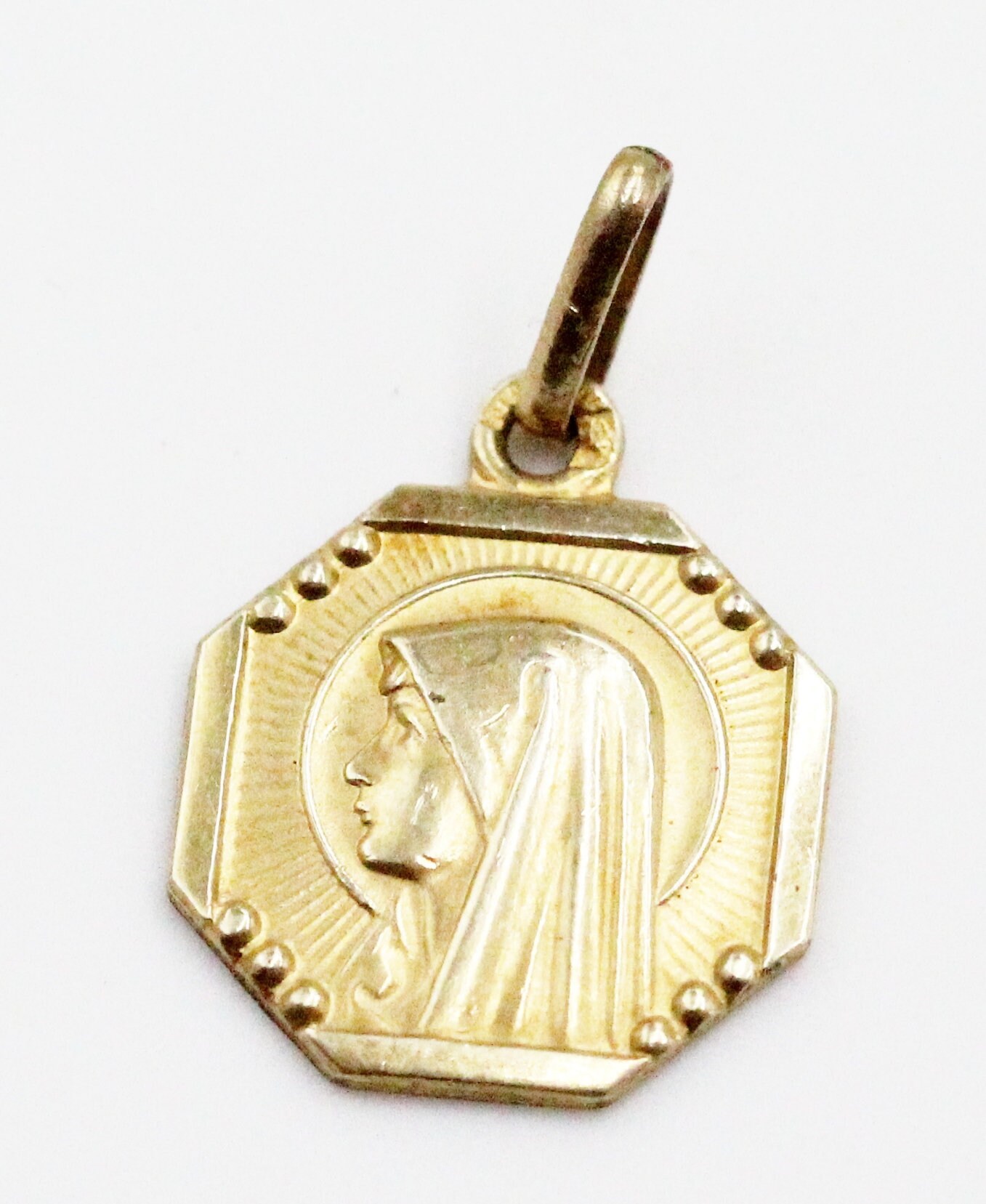 Ancienne Médaille Vierge Marie Dorée