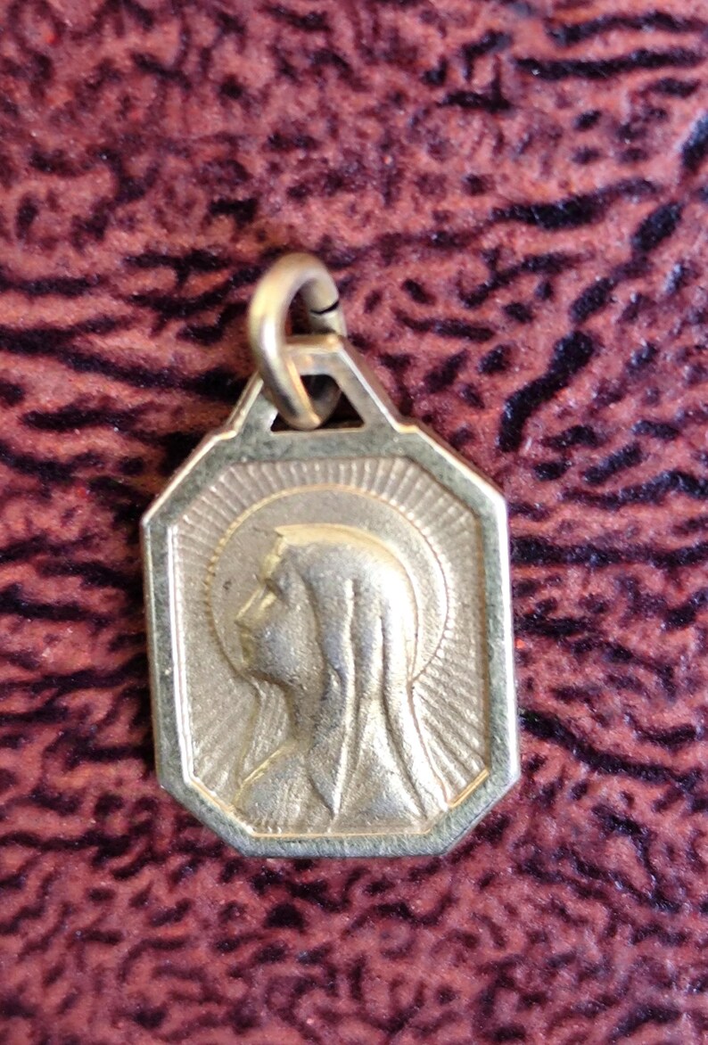 Antique French Religious Medal of the Virgin Mary in Gold Color - Etsy ...