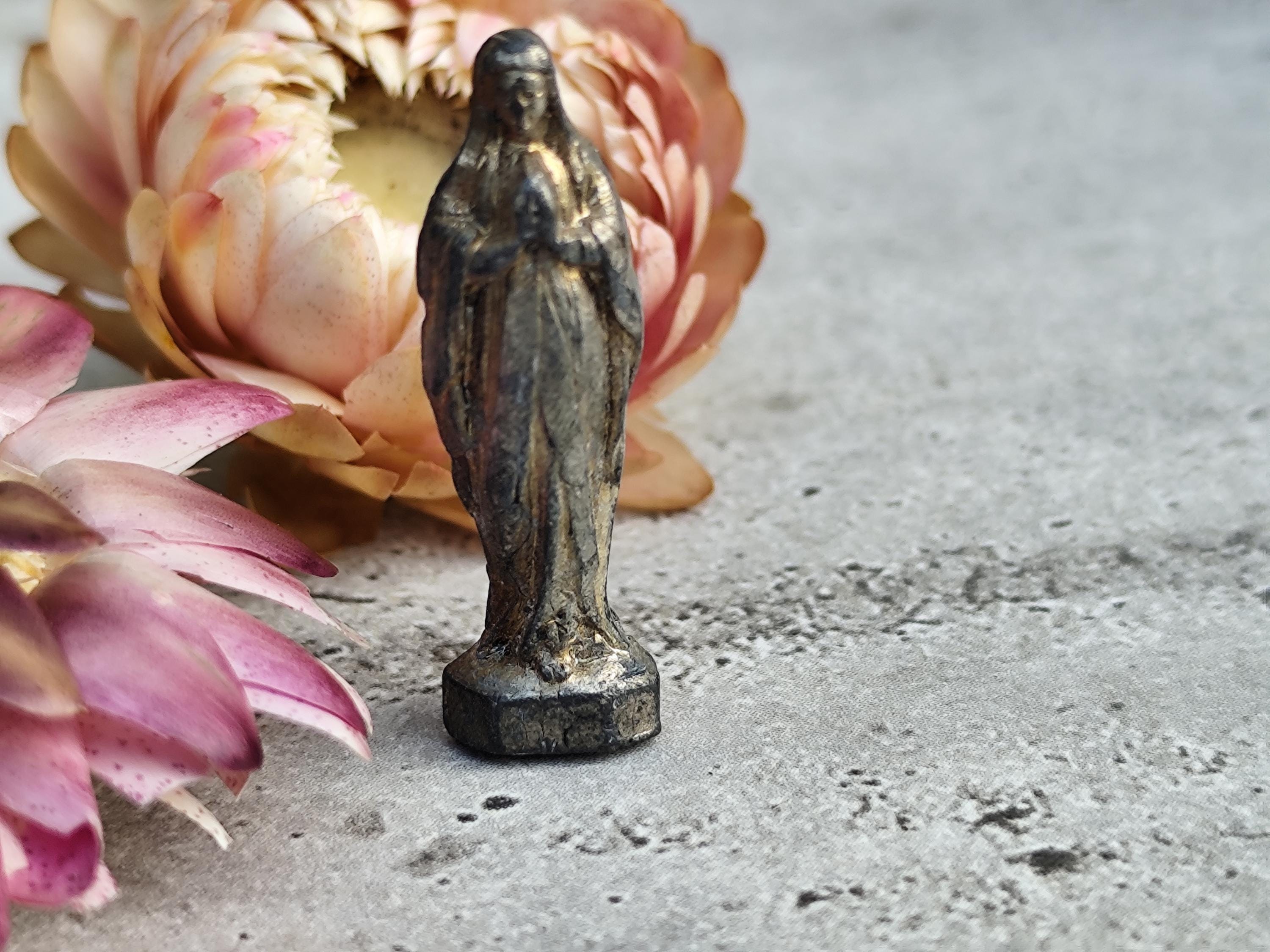 Rare Antique Small Religious Statue of the Virgin Mary in Metal - Etsy