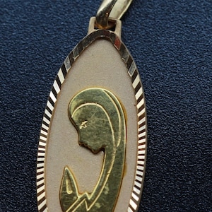 gold plated religious medal necklace