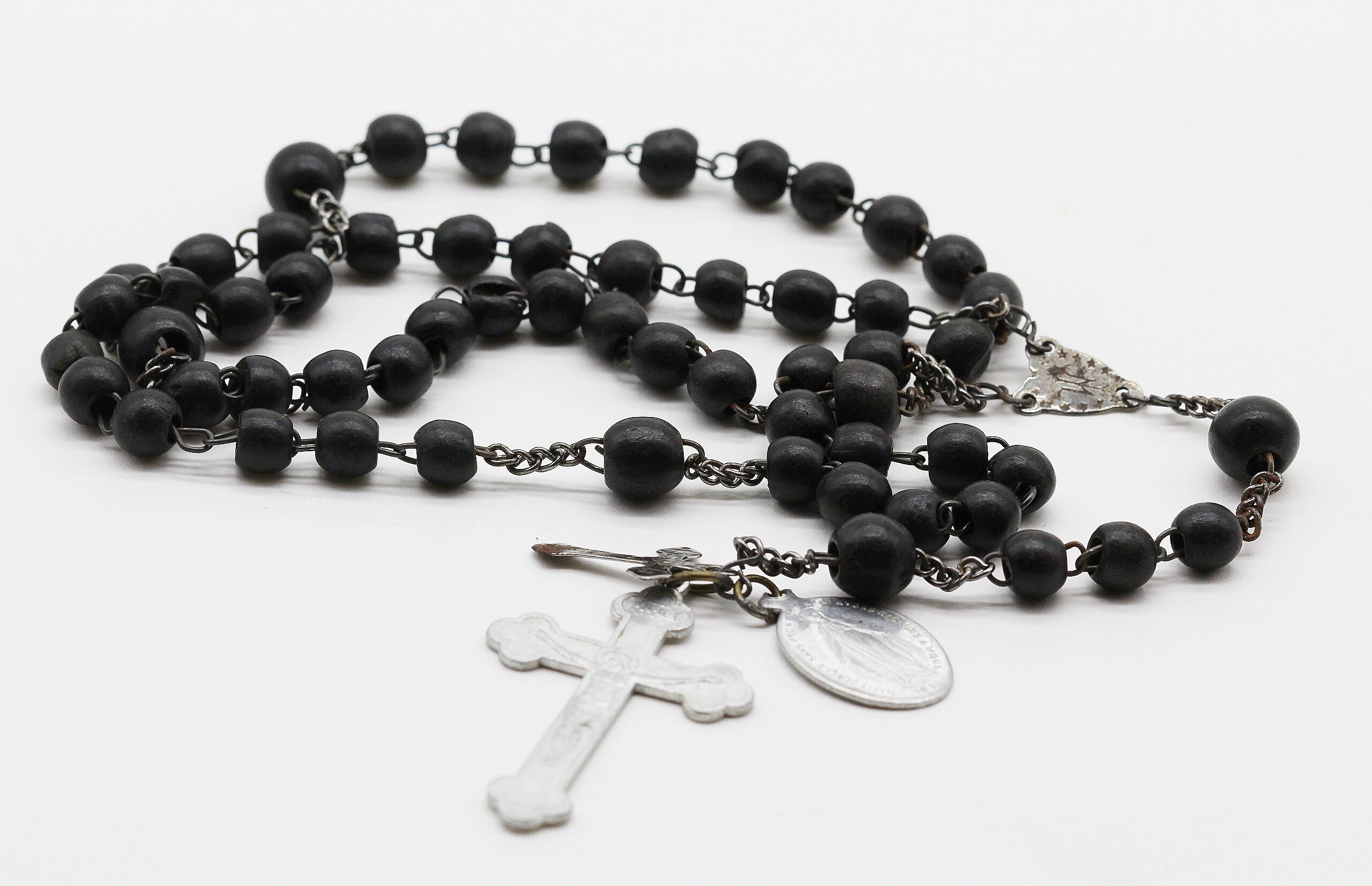 Antique Chapelet en Bois d'ébène