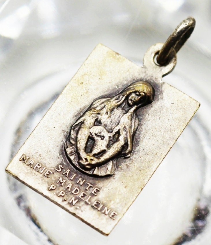 Ancienne Médaille Saint Christophe et Marie Madeleine