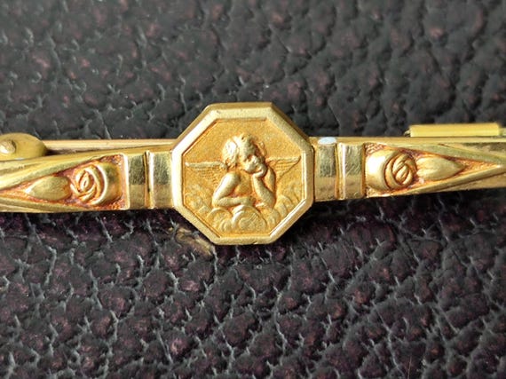 Broche Ancienne Art Déco Plaqué Or 18K 750 – Motif Bouquet, Créateur