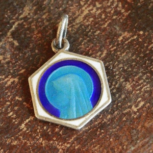 enamel our lady lourdes medal