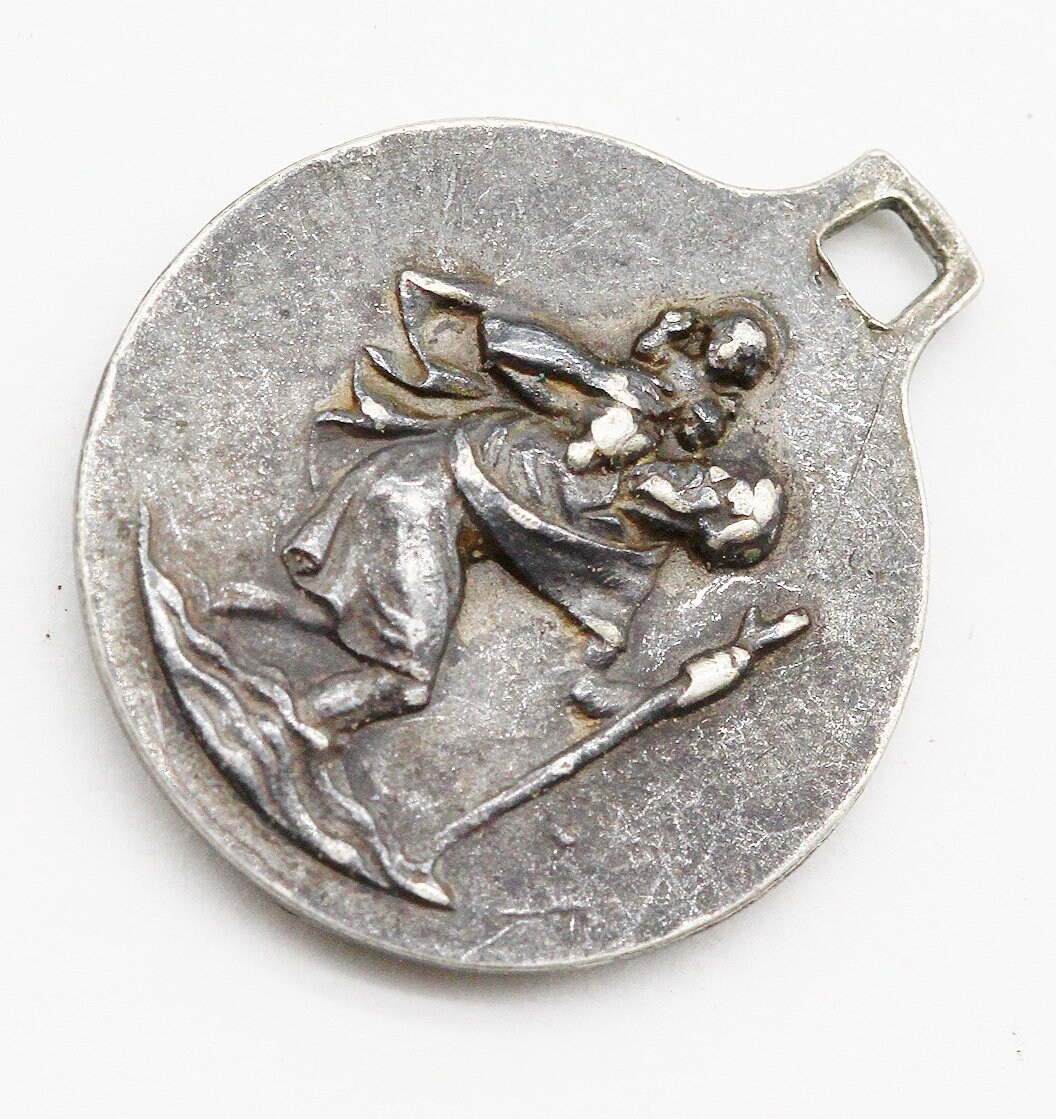 Ancienne Médaille Sainte Therese et Saint Christophe