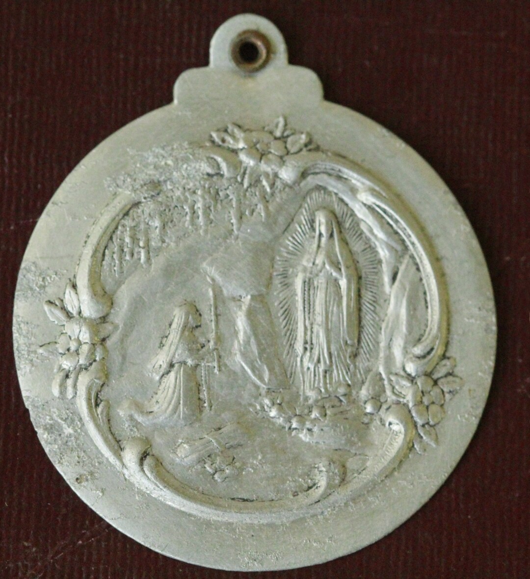 Rare Antique French Religious Medal of the Virgin Mary Lourdes in ...