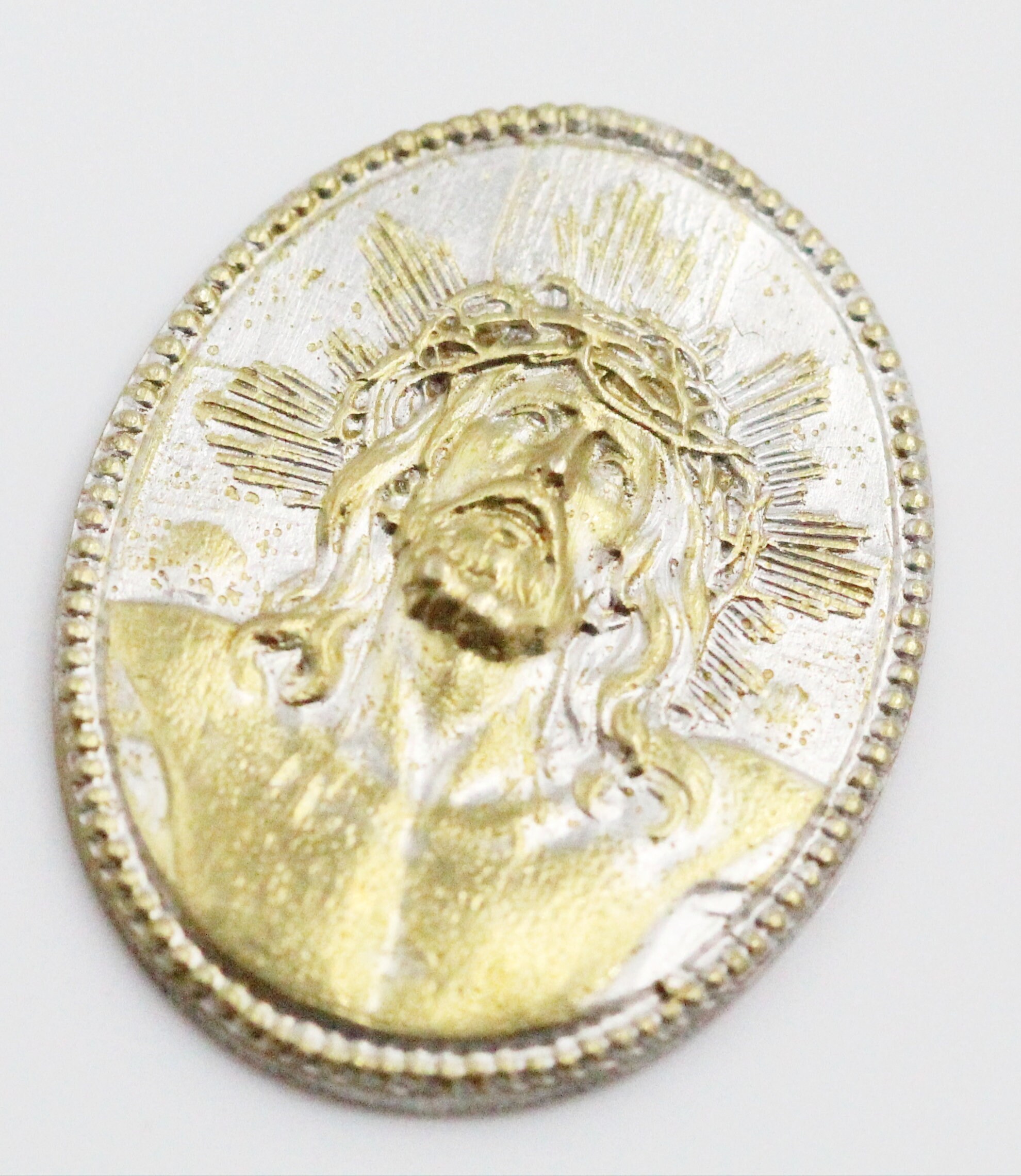 Rare Médaille Jésus Christ Agonie de Limpias