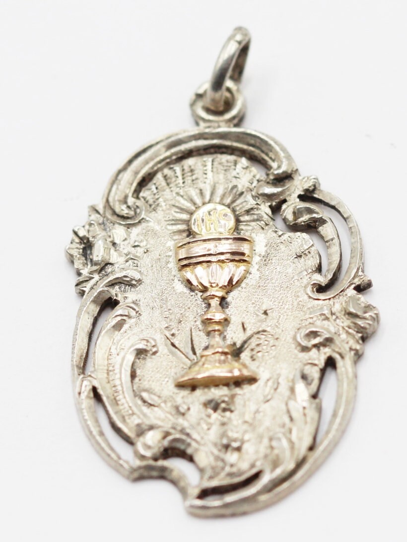 Ancienne Médaille de Communion en Argent