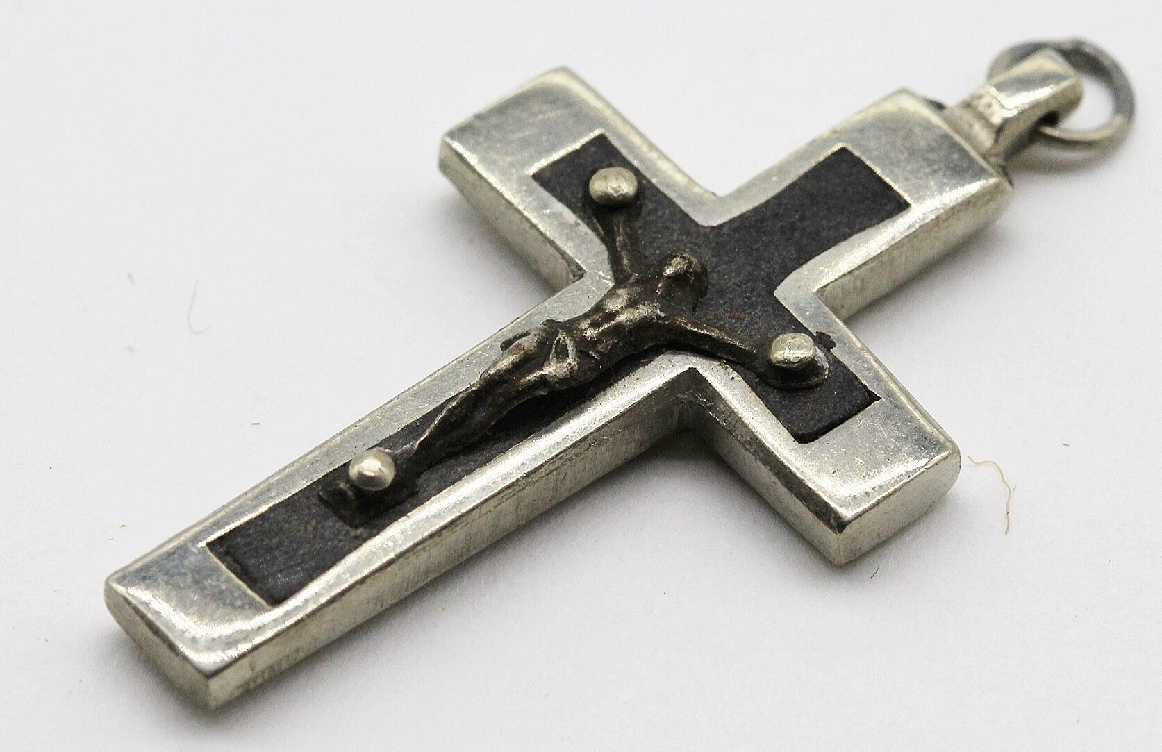 Ancienne Croix Pectorale Crucifix en Ébène