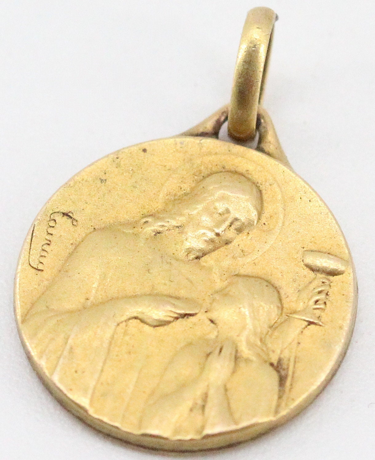 Ancienne Médaille de Première Communion en Plaqué Or