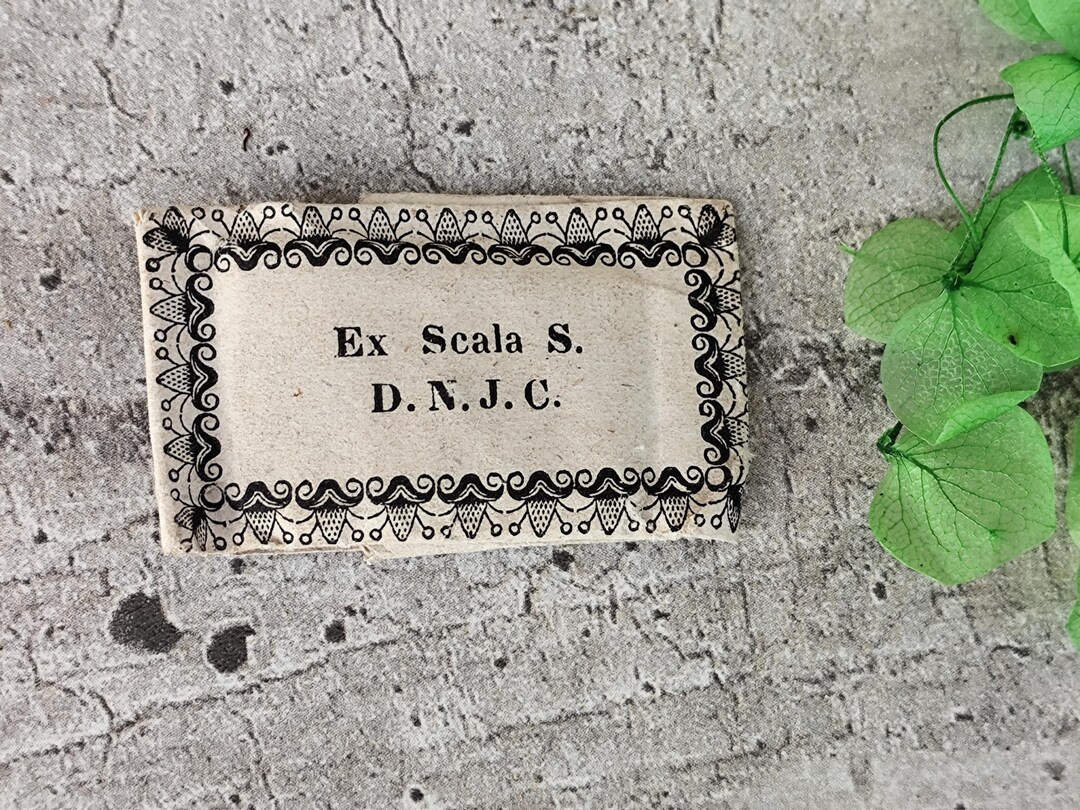 Relic Religiously Preserved in a Piece of Paper & Reliquary Ex Scala S ...