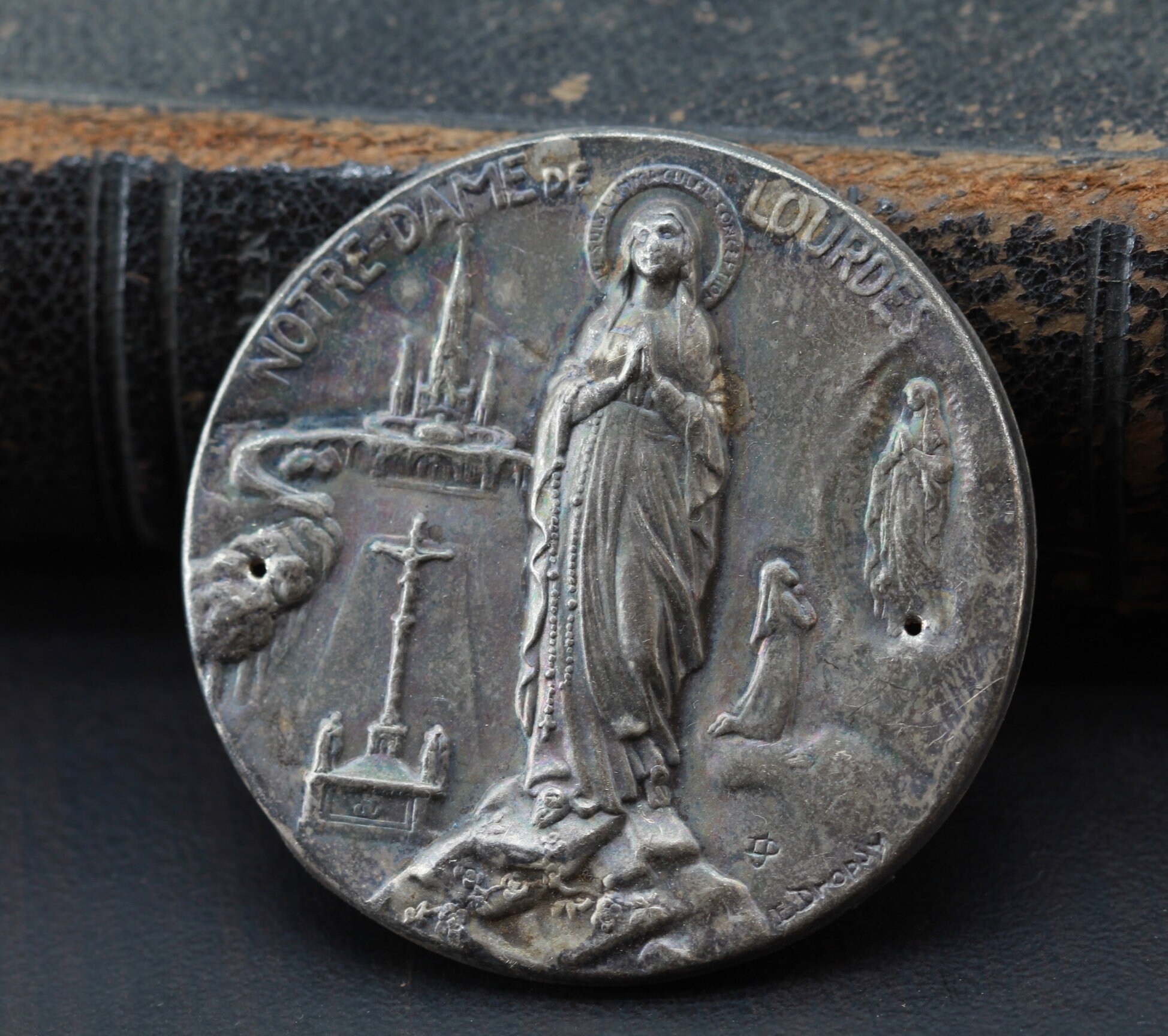 Ancienne Plaque Notre Dame de Lourdes Par Dropsy