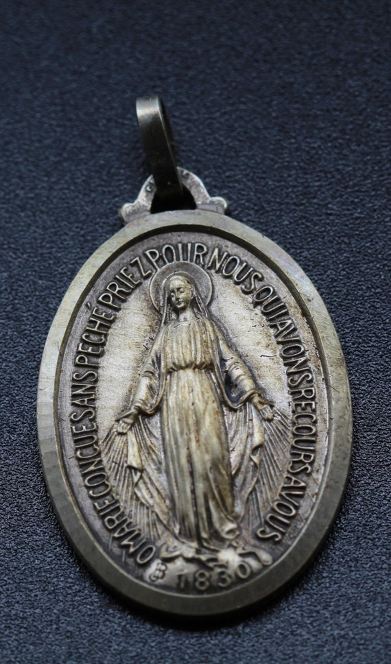 Large Miraculous Virgin Mary Medal - Etsy