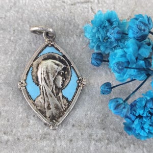 Virgin Mary enamel Medal
