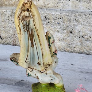 rare plaster our lady Fatima statue