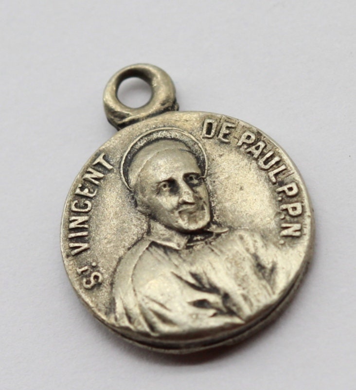 Rare Ancienne Médaille Saint Vincent et Saint Louise de Marcillac