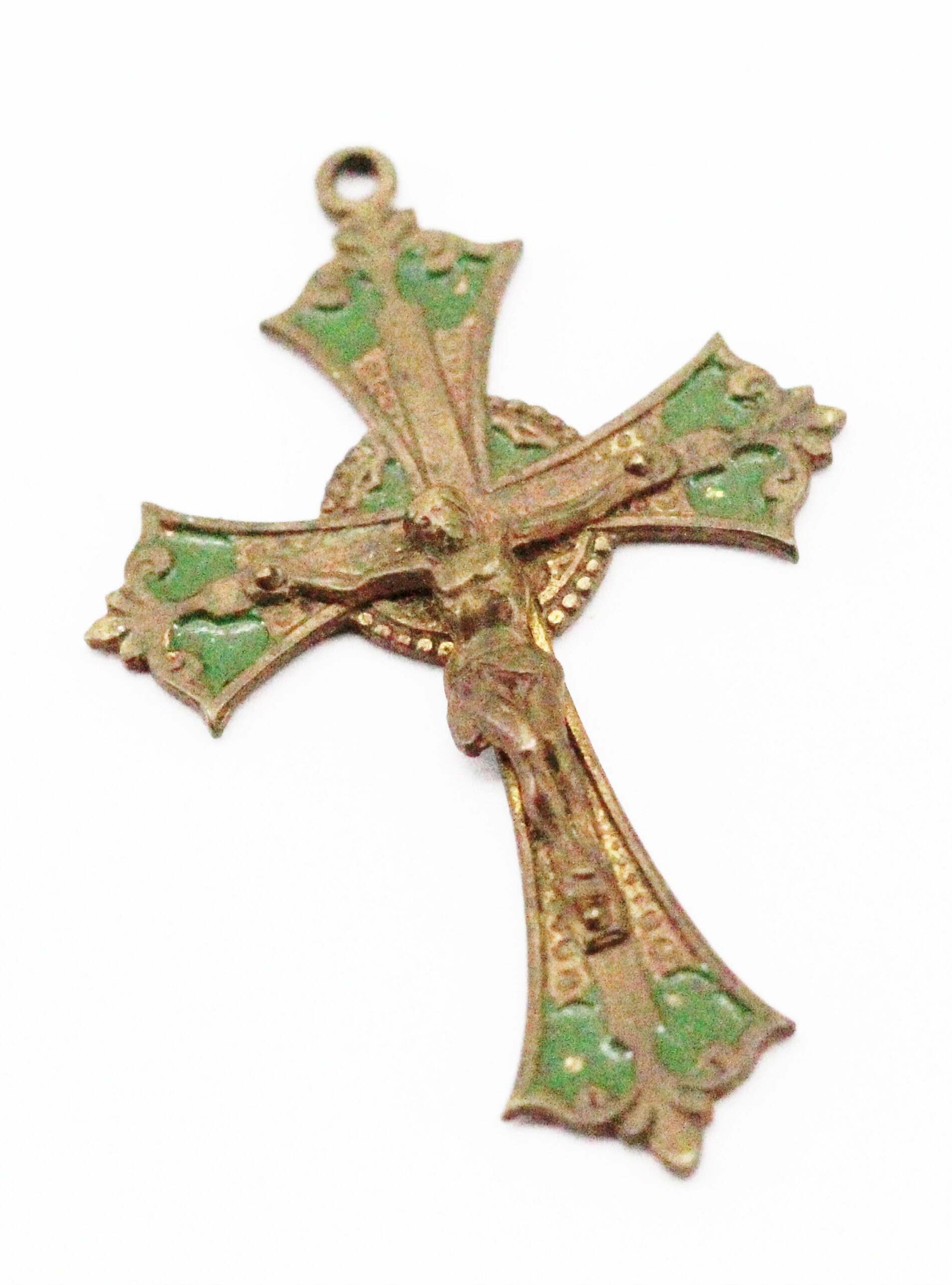 Rare Croix Pectorale Ancienne en Email