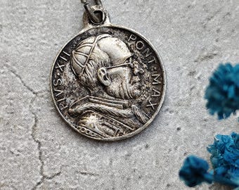 珍品　ローマ教皇 ピウス12世 ブロンズ　メダル　青銅 アンティーク 珍品ローマ教皇 ピウス12世 ブロンズメダル青銅 アンティーク