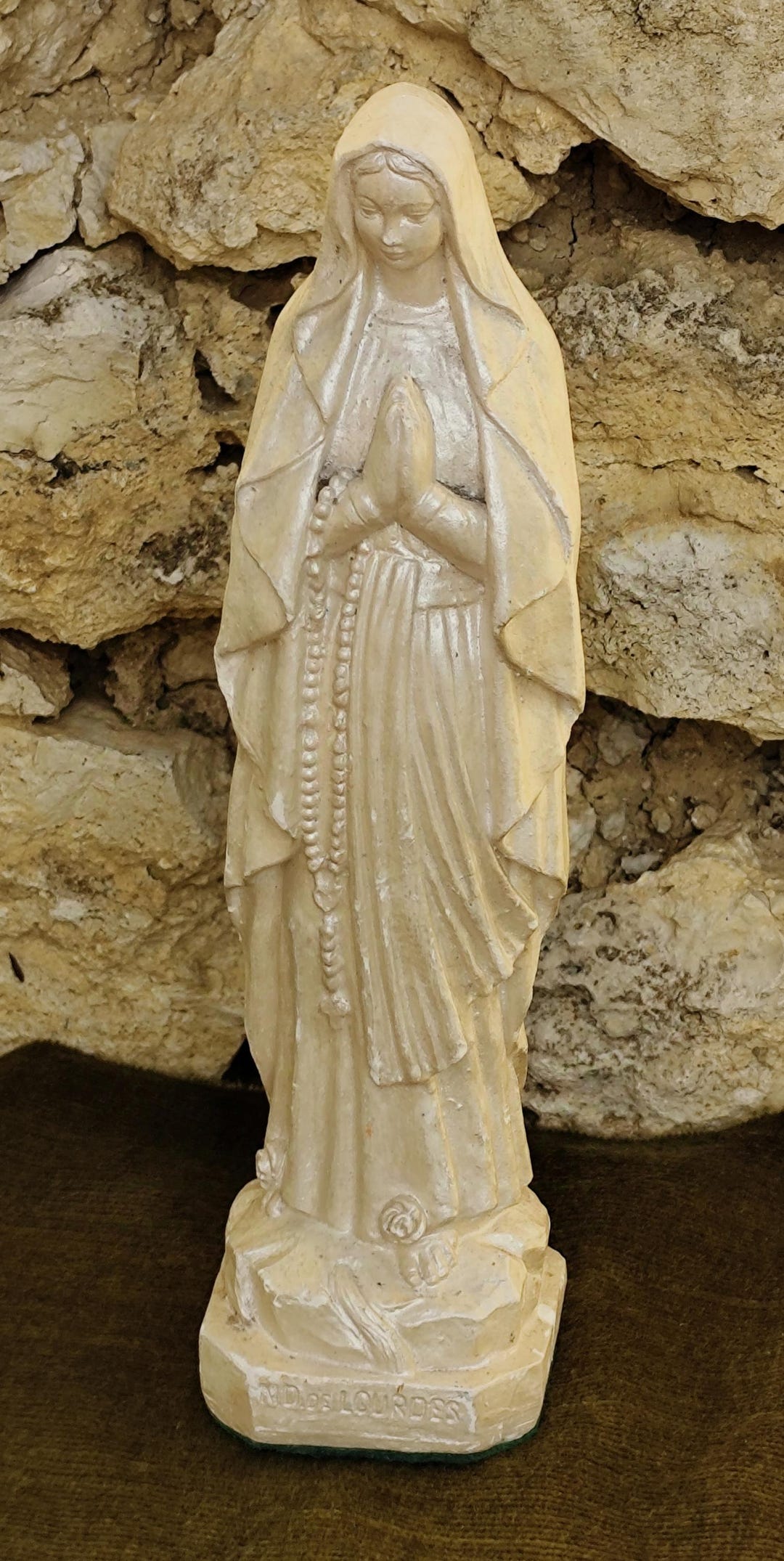 Old Statue of the Virgin Mary Our Lady of Lourdes in Plaster - Etsy
