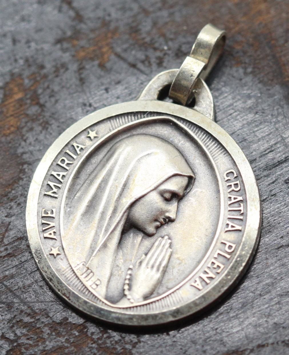 Rare Médaille Vierge Marie Ave Maria