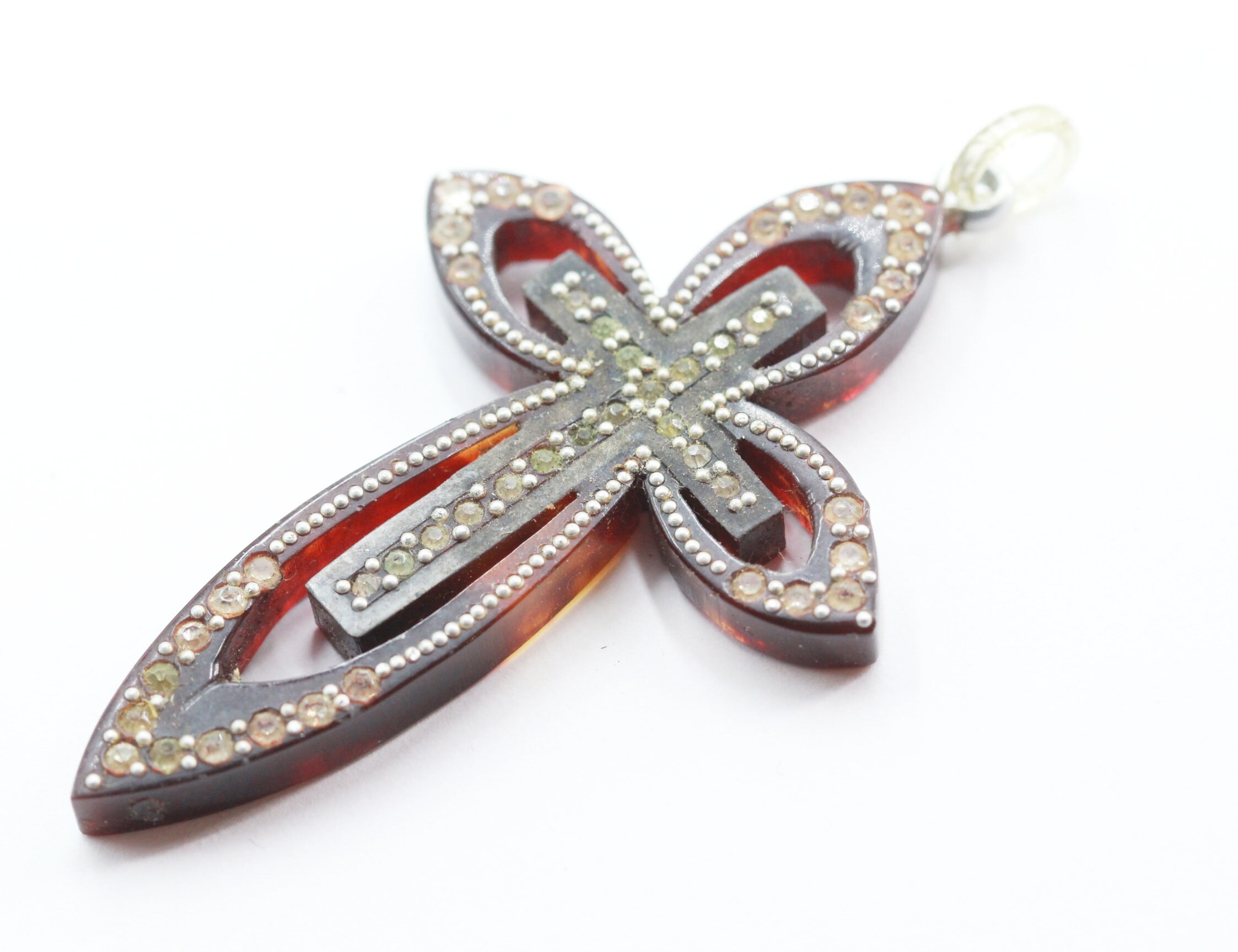 Rare Croix Pectorale en Bakélite