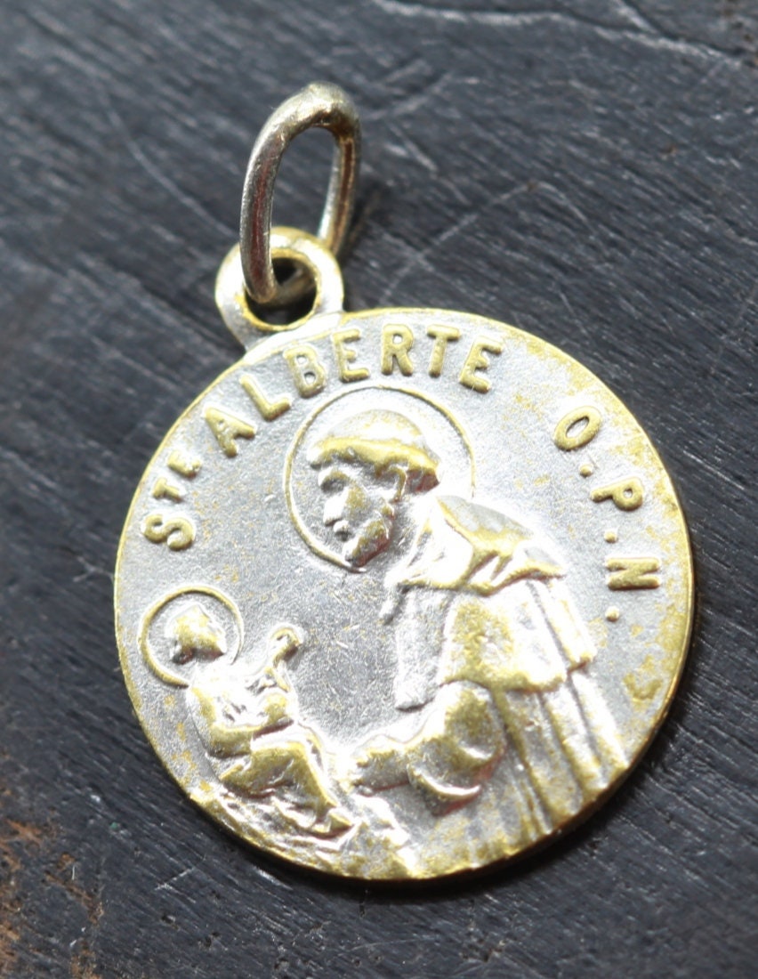 Rare Médaille Scapulaire et Sainte Alberte