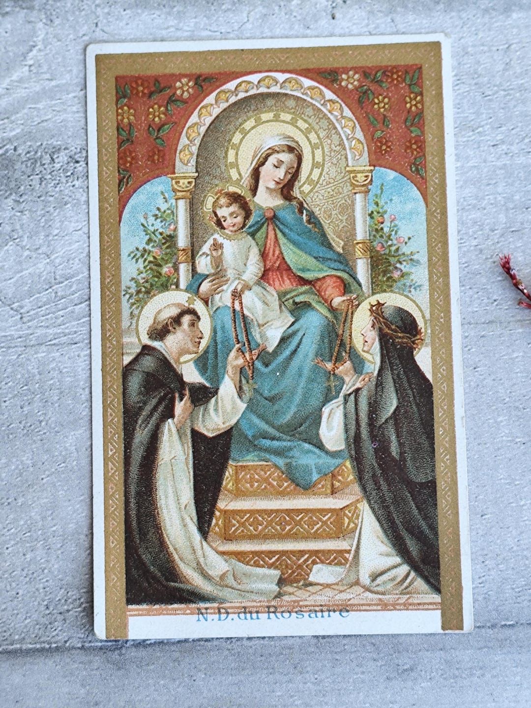 Rare Antique Religious Image of Our Lady of the Rosary - Etsy