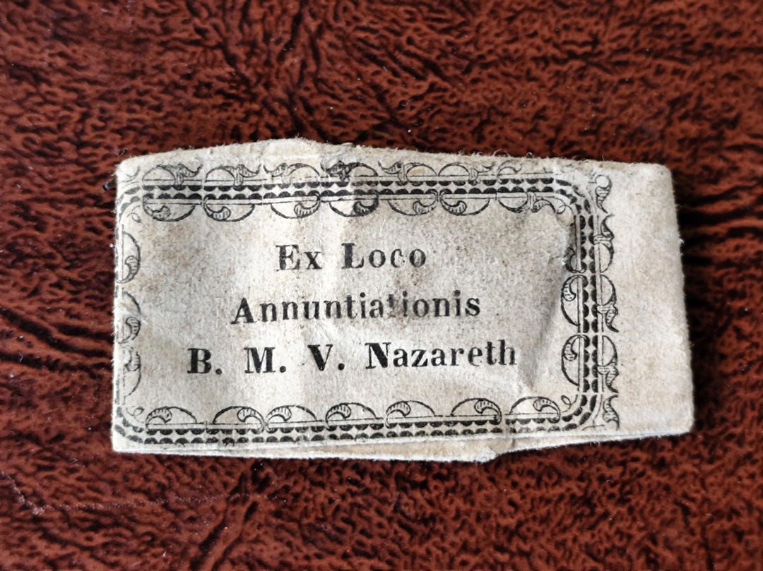 Religiously Preserved Relic in a Piece of Paper & Reliquary Ex Loco ...