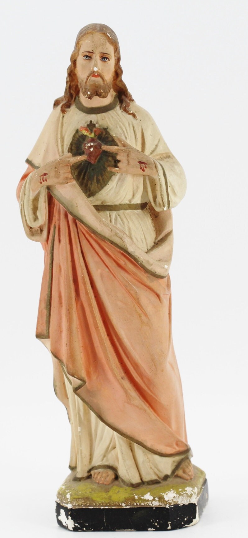 Ancienne Statue Jésus Christ en Plâtre